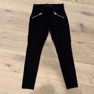 Zara Black Pants with Silver Zippers
